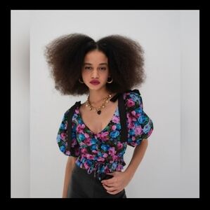 NWT Love And Lemons Maggie Crop Top Midnight Rose XXS & XS